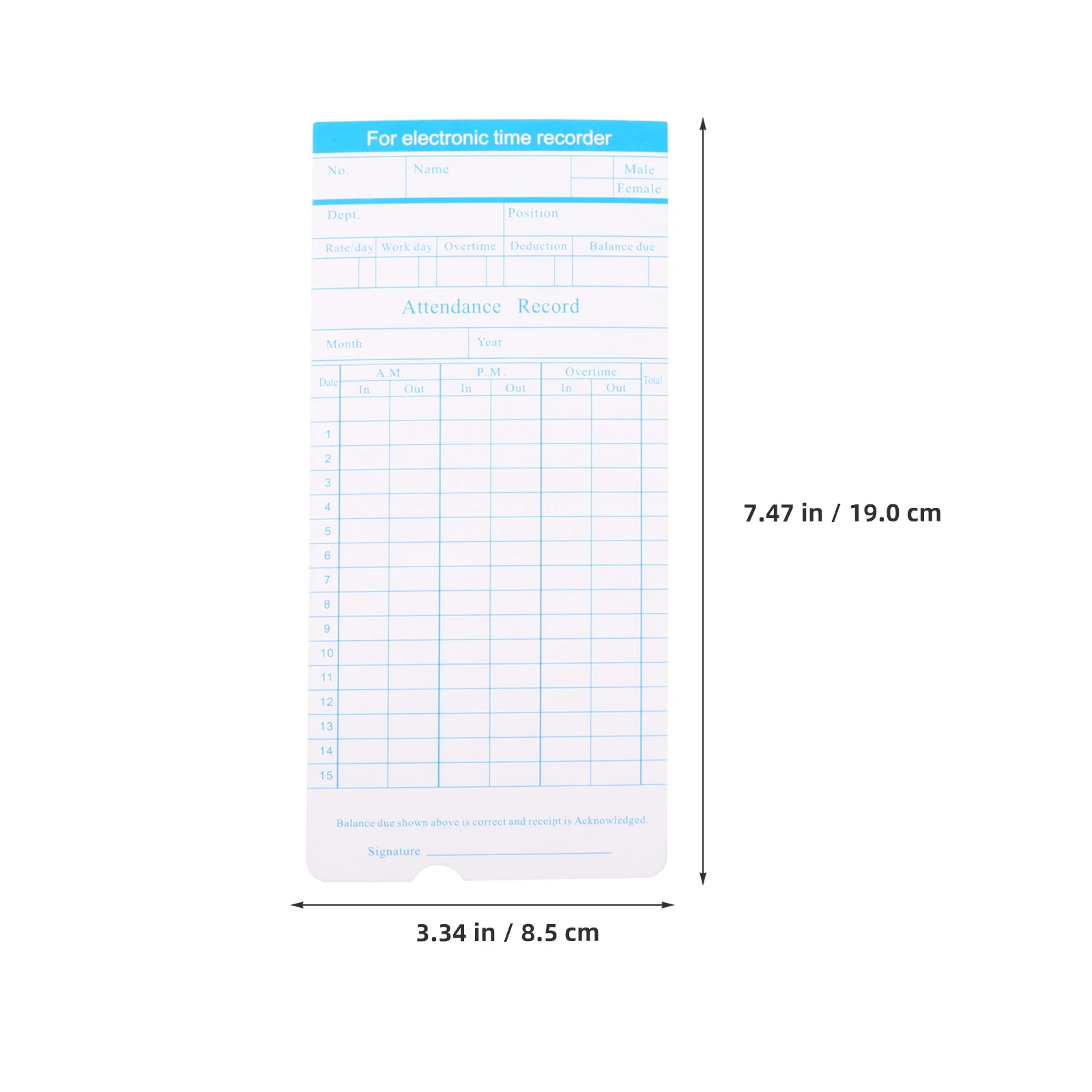 1 conjunto de cartões de tempo de formato mensal de dupla face para registros de deslocamento, cartões de relógio para cartão de atendimento de tempo de fábrica de escritório