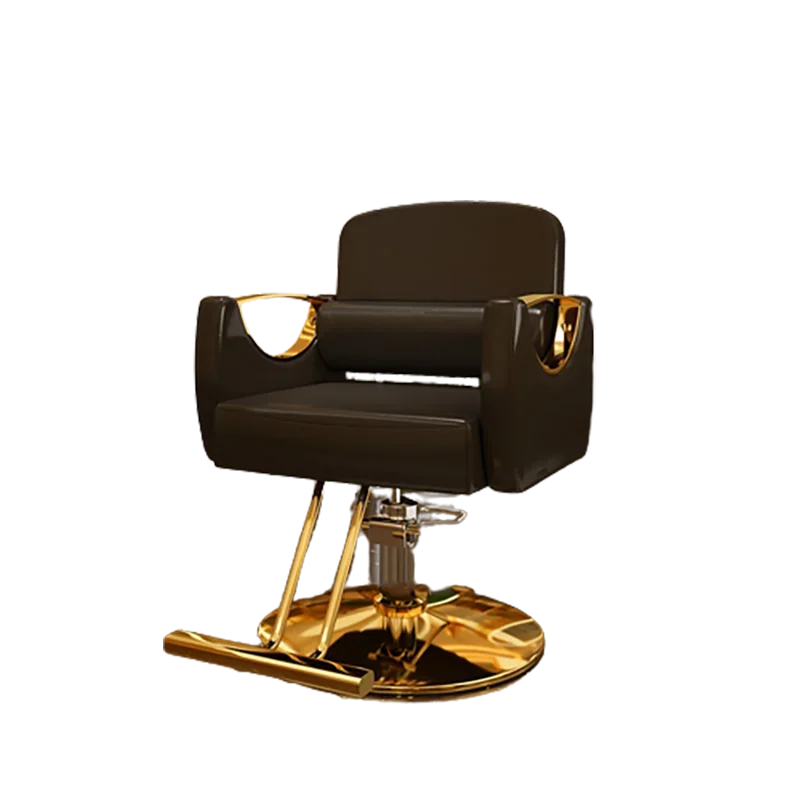 Barbershop Gold Barber Chair Portable Luxury Swivel Beauty Barber Chair Iron Retro Lash Cadeira De Barbeiro Salon Furniture