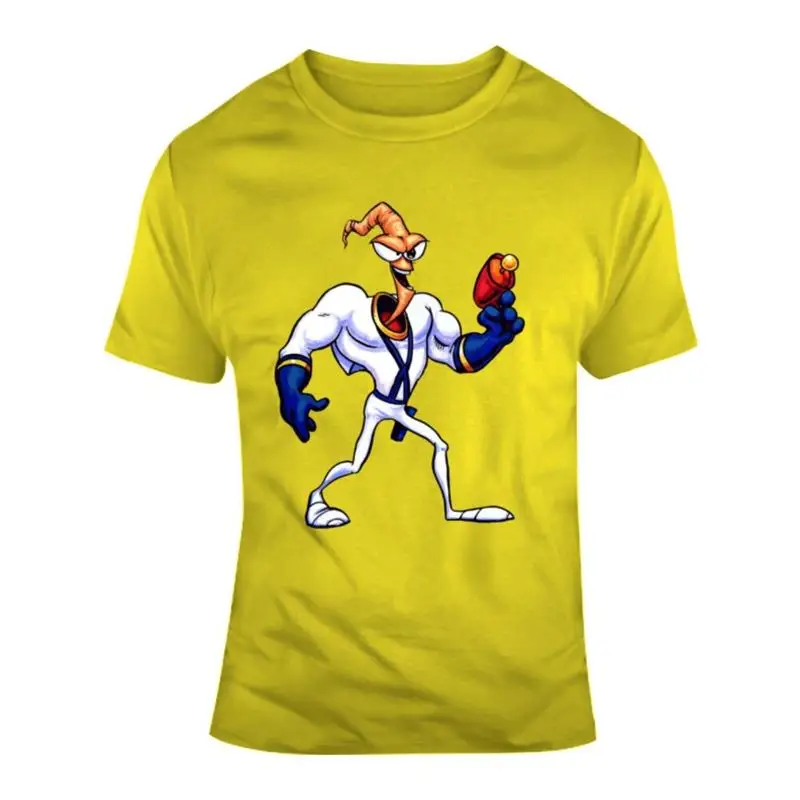 Retro Snes Game Earthworm Jim Character Video Fan T Shirt-image