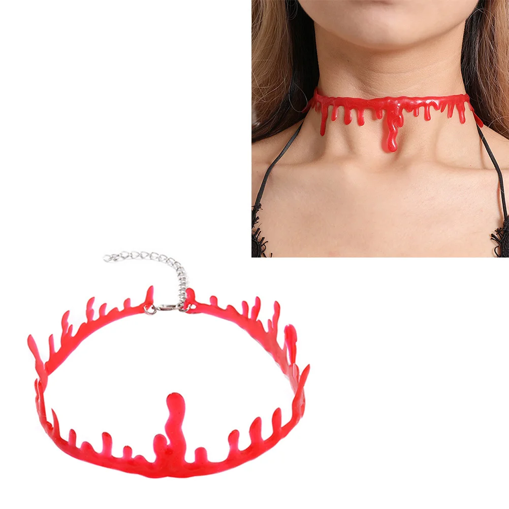 

2 Pcs Bloodstained Necklace Cosplay Torque Irregular Chain Halloween Costume Accessory