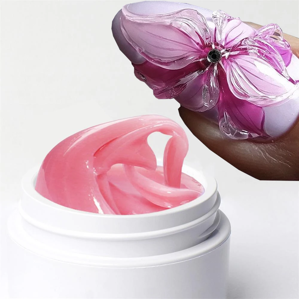 15ml Non Stick Hand EXTENSION GEL เล็บ 3D Shaping เล็บ Solid Milky Jelly เจลสีชมพูสําหรับเล็บปลอมเล็บเจล * (