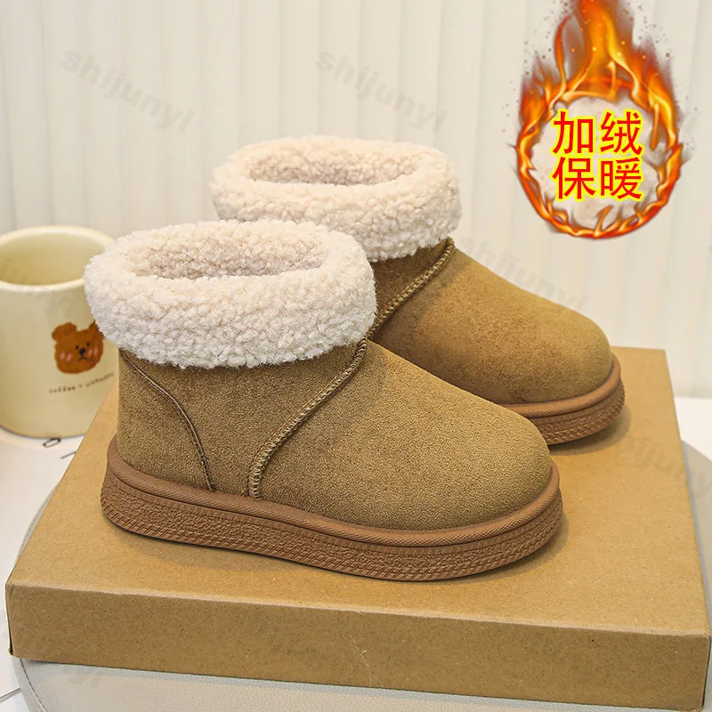 Winter Children Snow Boots 2025 New Children Cotton Shoes Warm Plush Kids Platform Outdoor High Top Boots Girl Boy Snow Boots