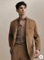 Men's Suede Single-breasted Jacket Windproof Suits Blazers for Men Men's Spring Jackets Elegant Man Suit Costumes Party Dresses