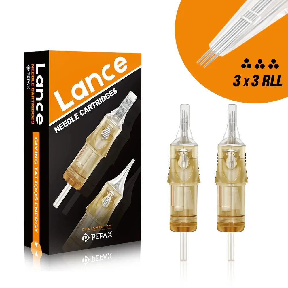 

PEPAX Lance 3X3RL игла для картриджа для татуировки 20 шт./лот круглый лайнер стерилизованный безопасный картридж иглы для татуировки для тату-машины