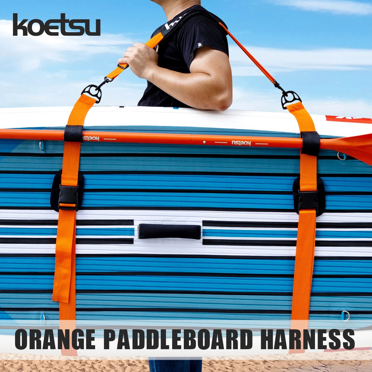 KOETSU Adjustable SUP Paddle Board Shoulder Strap - Comfortable Surfboard Carrying Belt - Ideal Transport Accessory