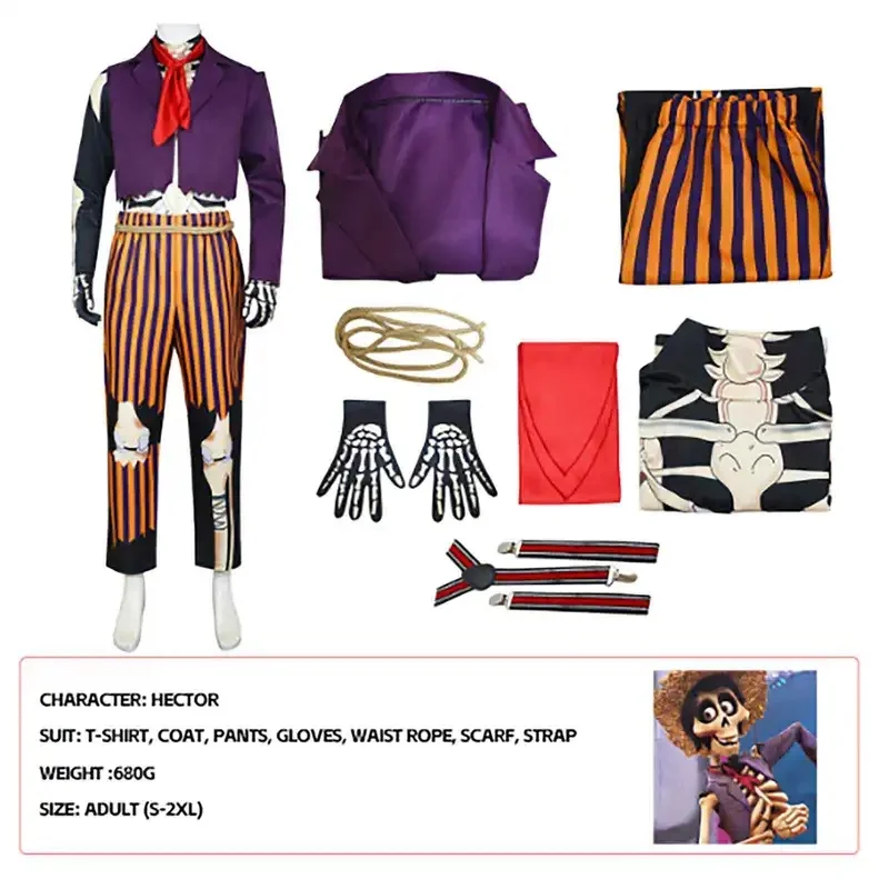 Disfraz de cosplay de los personajes Coco y Héctor, de la película de anime CHIOS, ideal para Halloween o para representaciones teatrales. Disfraz de cosplay CHIOS.