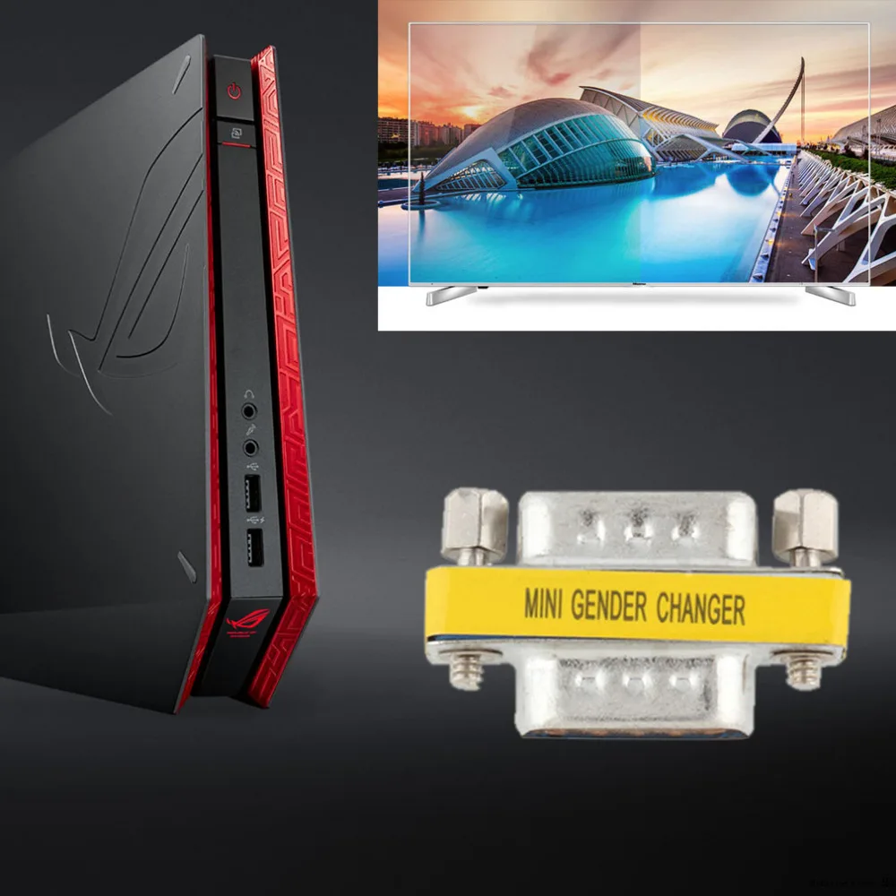 1pcs 9 PIN RS-232 DB9 MINI GENDER CHANGER ADAPTER RS232 COM D-Sub ชายหญิง VGA หัวเชื่อมปลั๊ก9 15pin