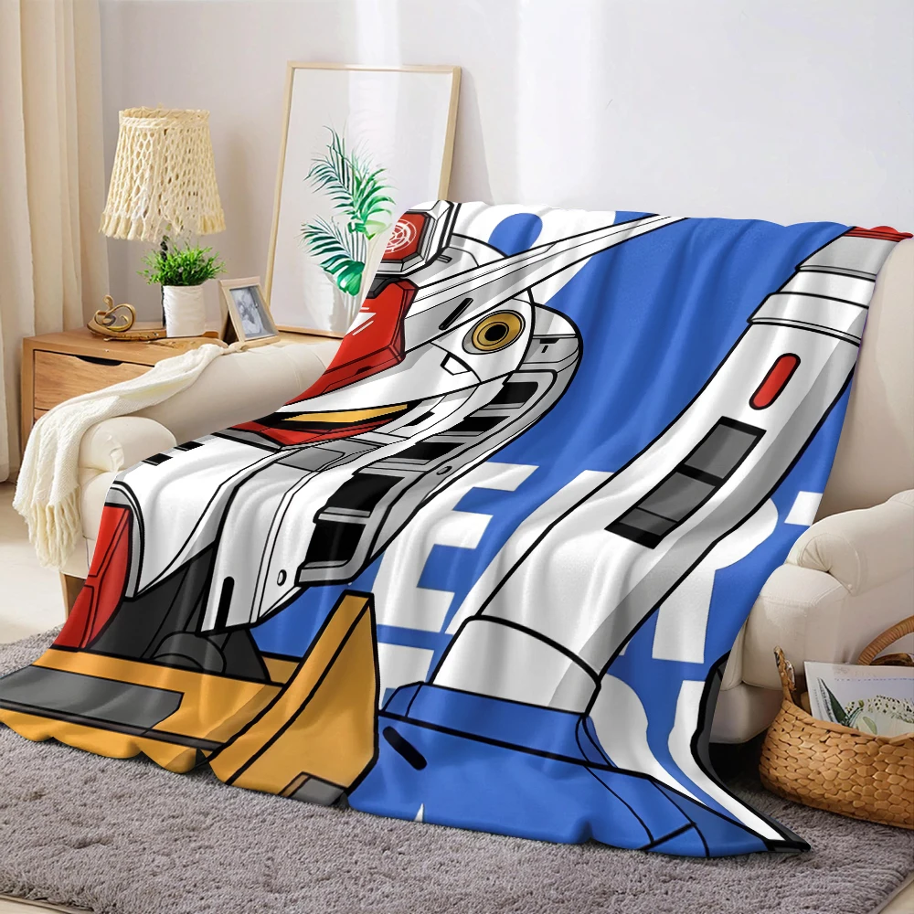 Klassische RX-78 Gundam Flanelldecke, warm, weich, für Halloween, Weihnachten, Couch, warm, gemütlich, dekorativ, Geschenk für alle Jahreszeiten