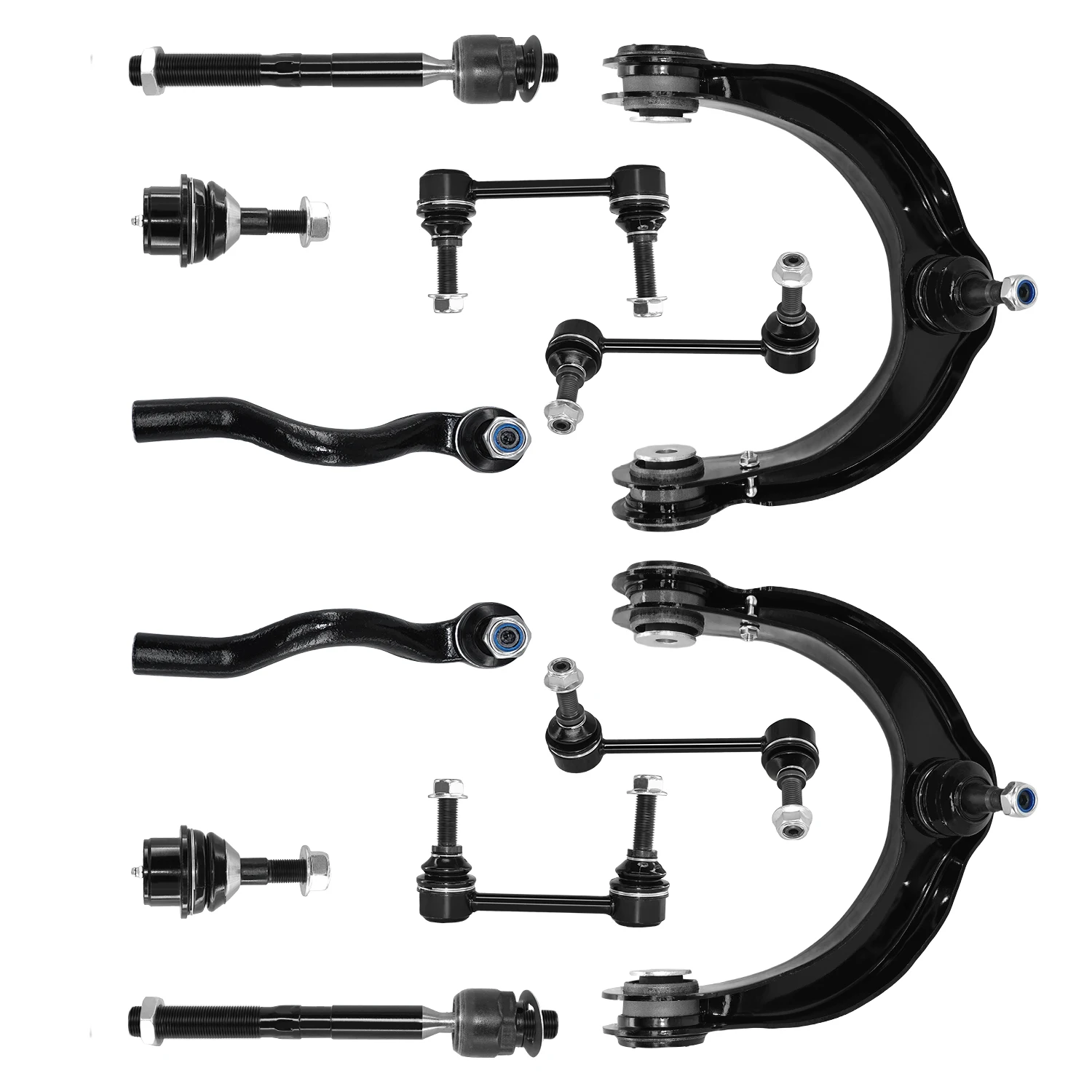 AzbuStag 12 Pcs Front Upper Control Arm With Ball Joint Sway Bar Tie Rod Fits For Dodge Durango Jeep Grand Cherokee 2011-2015