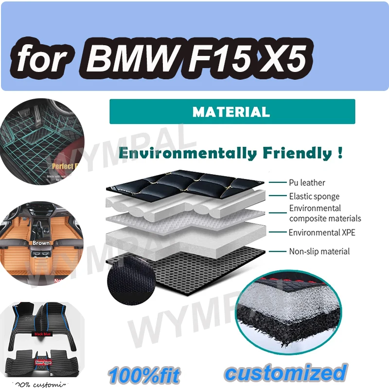 

LUXURY Car floor mats for BMW F15 X5 2014 2015 2016 2017 2018 Custom auto foot Pads automobile carpet cover