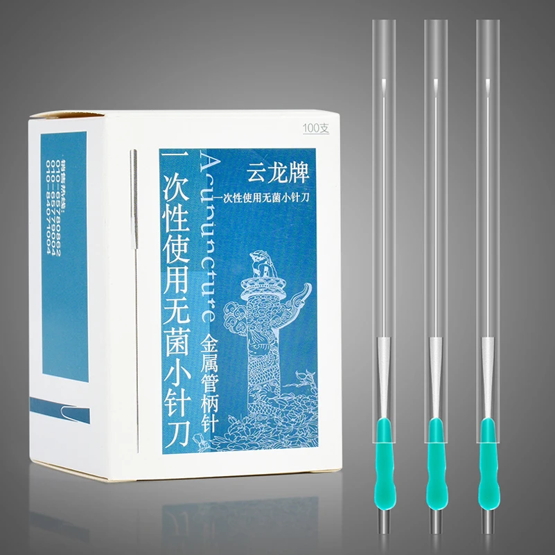 

100Pcs/Box Needle knife aluminum handle Acupuncture Needle Medical Disposable beauty Mirco Acupotomy needle