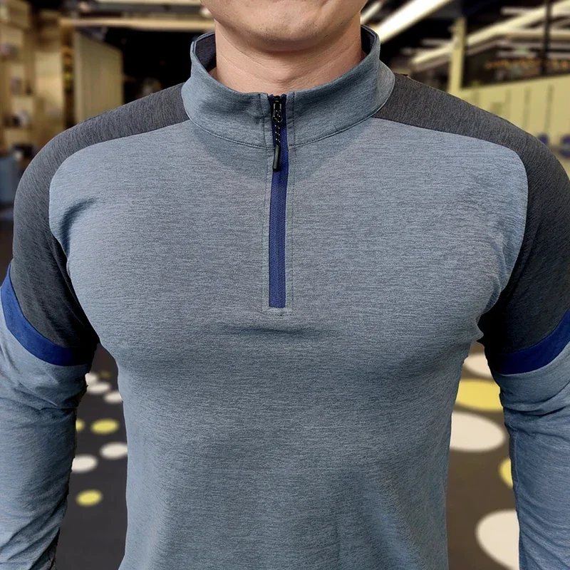 Men Compression Running T-Shirt Breathable Elastic Sweatshirt Long Sleeve Tight Tops Training Jogging Sport Clothing F4S0