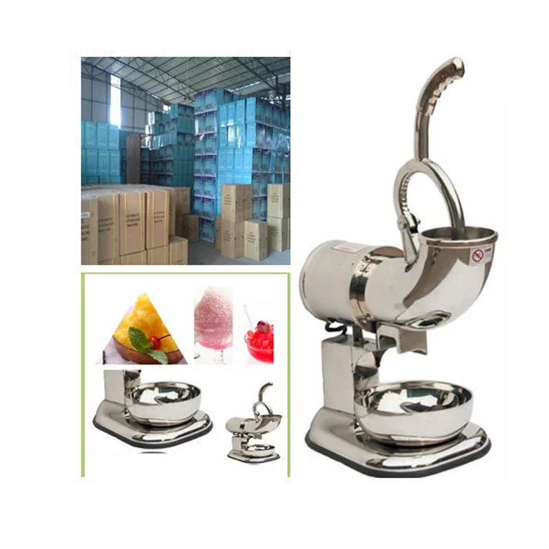 180KG/H All stainless steel Electric Ice Crusher Smoothie Shaver Slush Ice Block Breaking grinder Machine 1400r/min