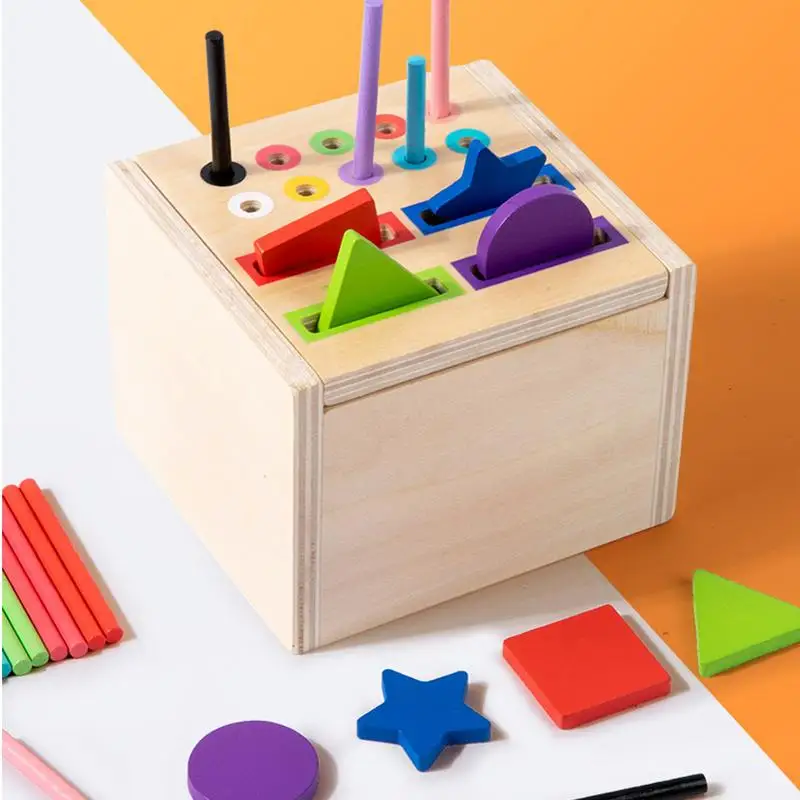 Shape Sorter Wood Colorful Matching Toys gioco di smistamento educativo per bambini di età superiore a 3 anni giocattolo cubo abbinato