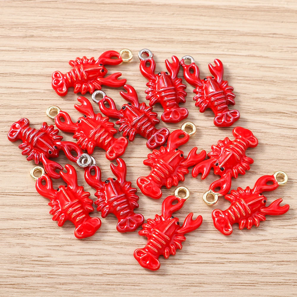 5 Stück 11 x 22 mm Cartoon-Emaille-Hummel-Anhänger für die Schmuckherstellung, Ohrringe, Halsketten, Armbänder, Zubehör, DIY-Geschenke – Detail 9