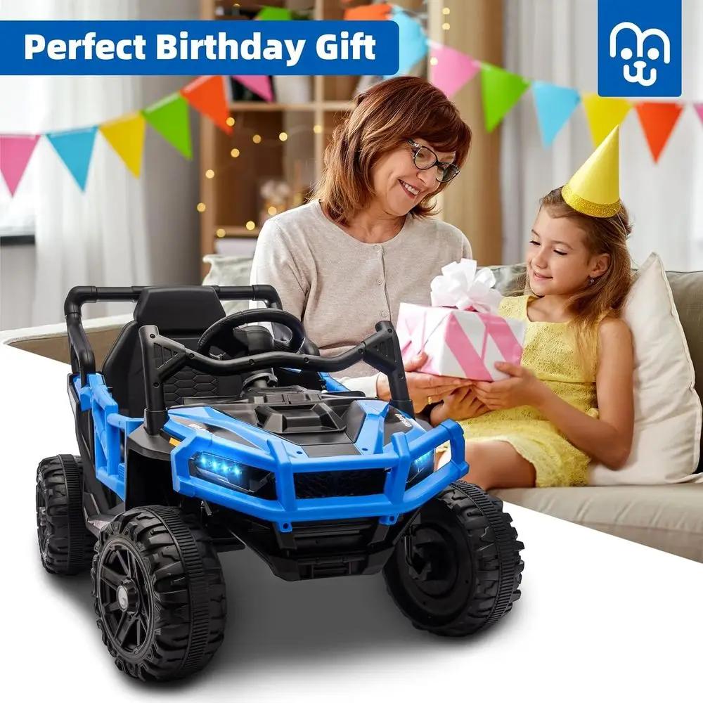 Télécommande de voiture de camion pour enfants 24V, moteurs doubles 55W, vitesse maximale 4MPH, UTV tout-terrain, musique Bluetooth, système de Suspension Safet