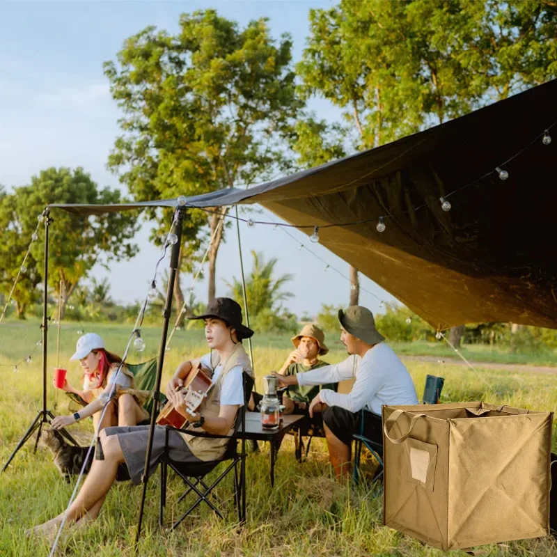 

Большая вместительная переносная корзина для мусора для кемпинга, ящик для хранения, ручная коробка для мусора, уличная современная простая складная сумка-контейнер