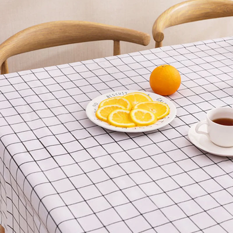 Plaid Decorative Linen Tablecloth Multipurpose Waterproof Oilproof Thick Rectangular Wedding Dining Table Cover Tea Table Cloth