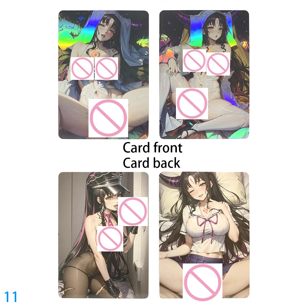 Demon Slayers Tsuyuri Kanao Anime Sexy Nude Card, Big Chested Beauty penil Insertion, Color refractivo Flash, 63x88mm, 2 piezas por juego