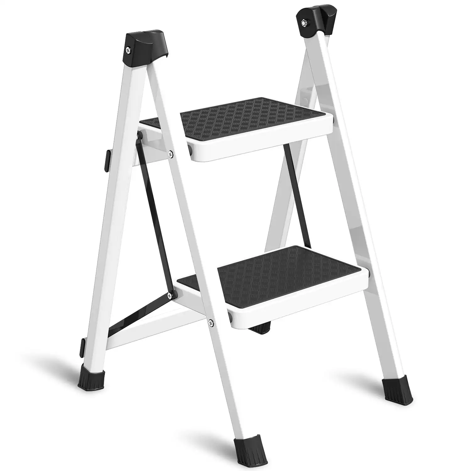 

2 Step Ladder Folding Step Stool for Adults Wider Upgraded Non Slip Treads Portable Lightweight Ladder for Home and Kitchen