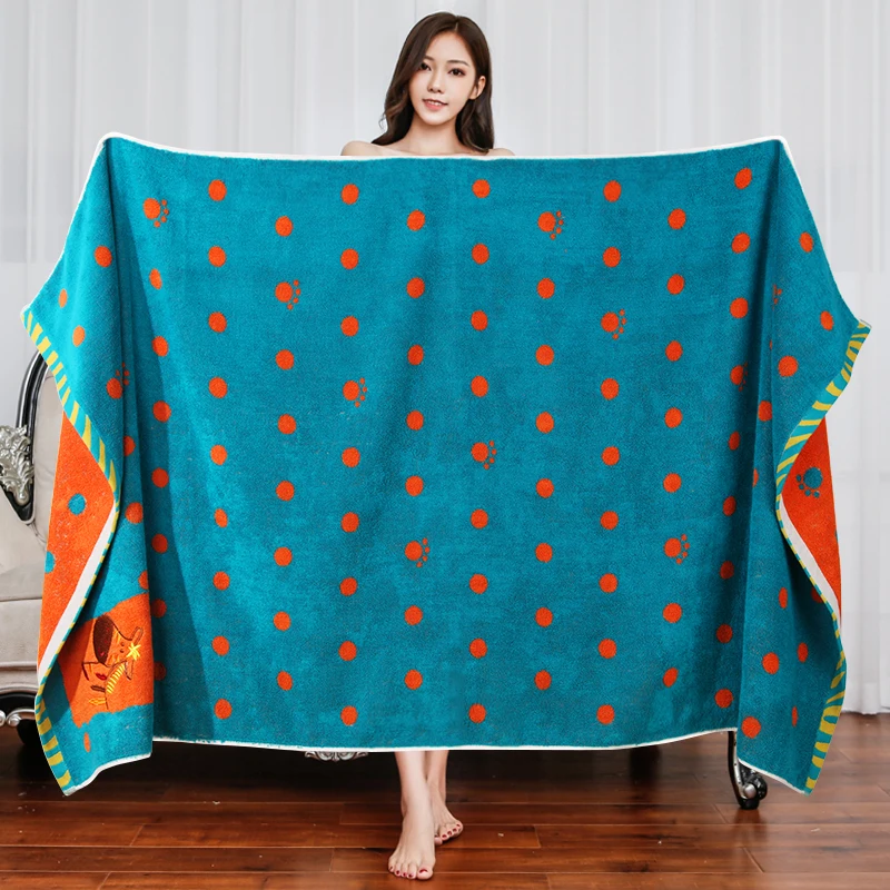 100% Cotton Large Bath Towel Absorbent for Adults Home Use70x140cm