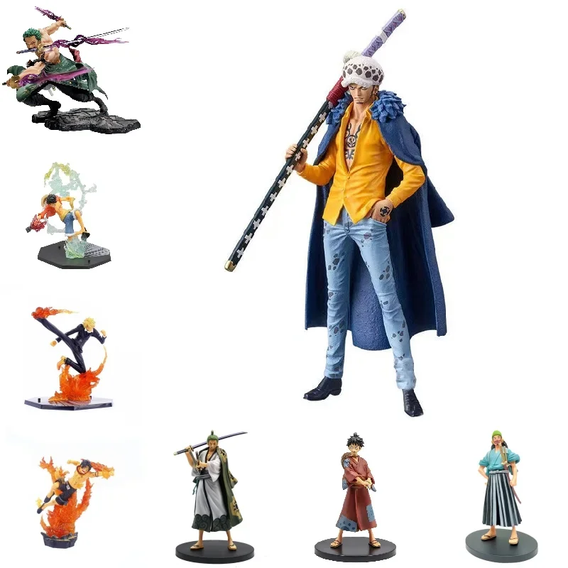 Anime One Piece Figure Luffy Sanji Ace Nami Usopp Roronoa Zoro Trafalgar Law Action Figures Collectible Model Toys