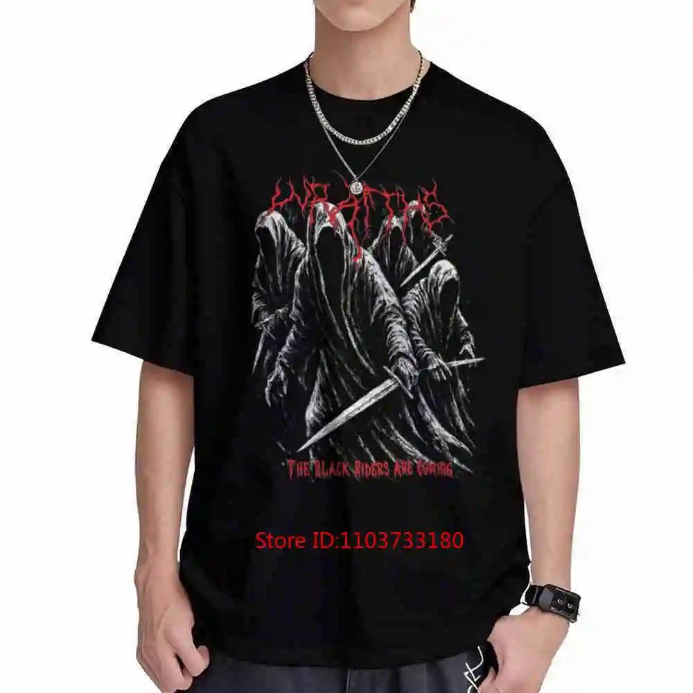 Camiseta de Manga Corta Black Riders Dark Fantasy Metal Gothic Wraiths 100% Algodón