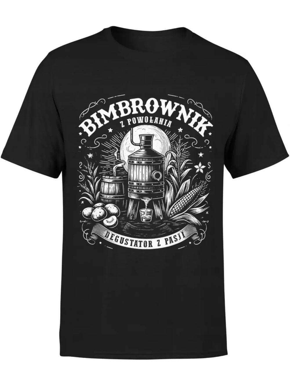 Retro BIMBER Men'S Short Sleeve T-Shirt Short Sleeve Beer Distillation Graphic Tee Humorous Design Bimbrownik