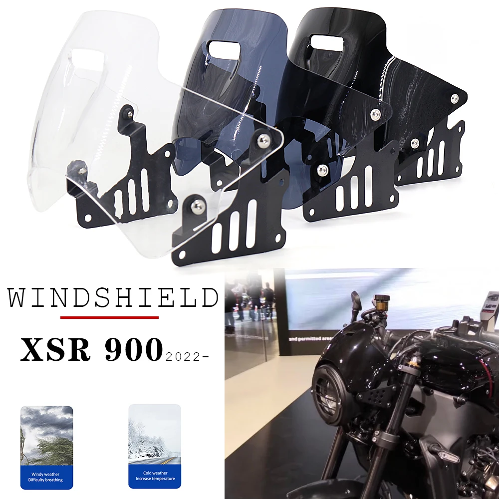 

For Yamaha XSR 900 xsr900 Windshield Windscreen Motorcycle Accessories Wind Deflector Flyscreen with Bracket XSR900 2022 2023