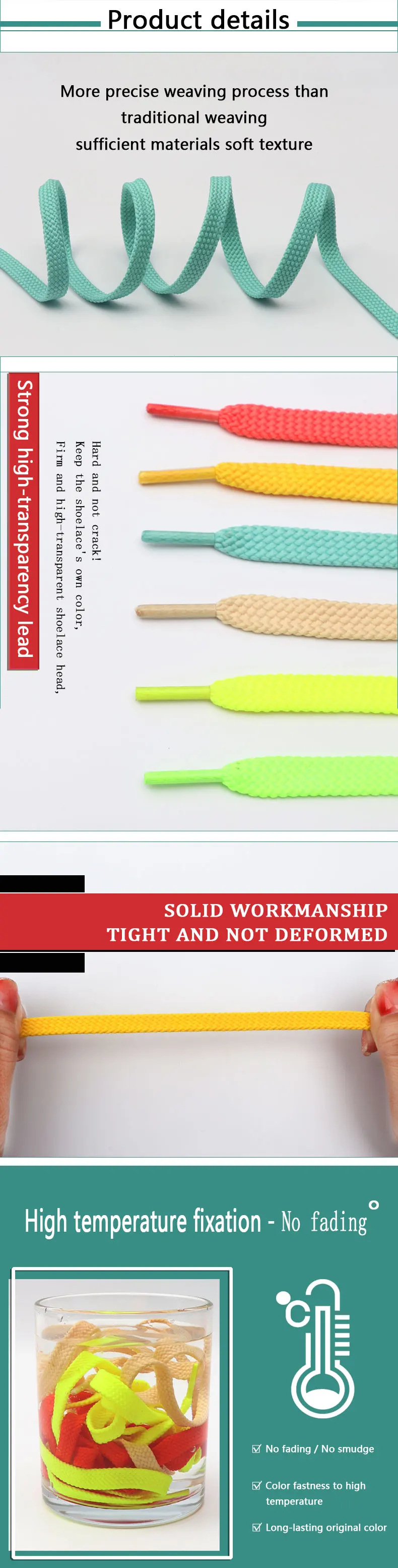 Flache Schnürsenkel für Sneaker, Schnürsenkel für Schuhe, Accessoires, Sport- und Laufschuhe, für Erwachsene und Kinder, breite, unisex Schnürsenkel für Schuhe und Stiefel, Neu – Detail 4