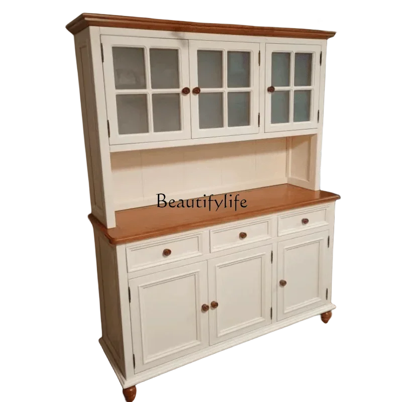 

Z.*American solid wood dining side cabinet, cupboard, simple and environmentally friendly side cabinet, locker, restaurant