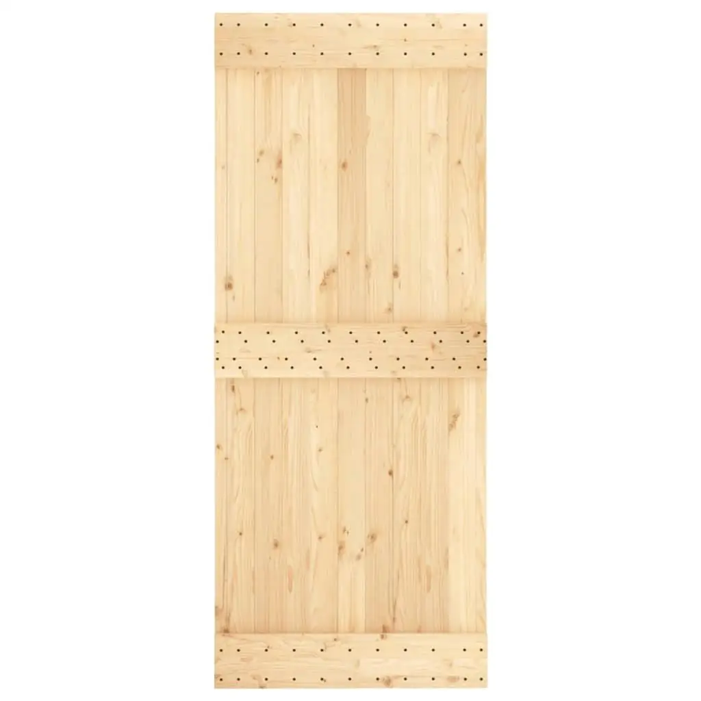33.5x82.7'' Solid Pine Wood Door - NARVIK Style for Durable Home Entry