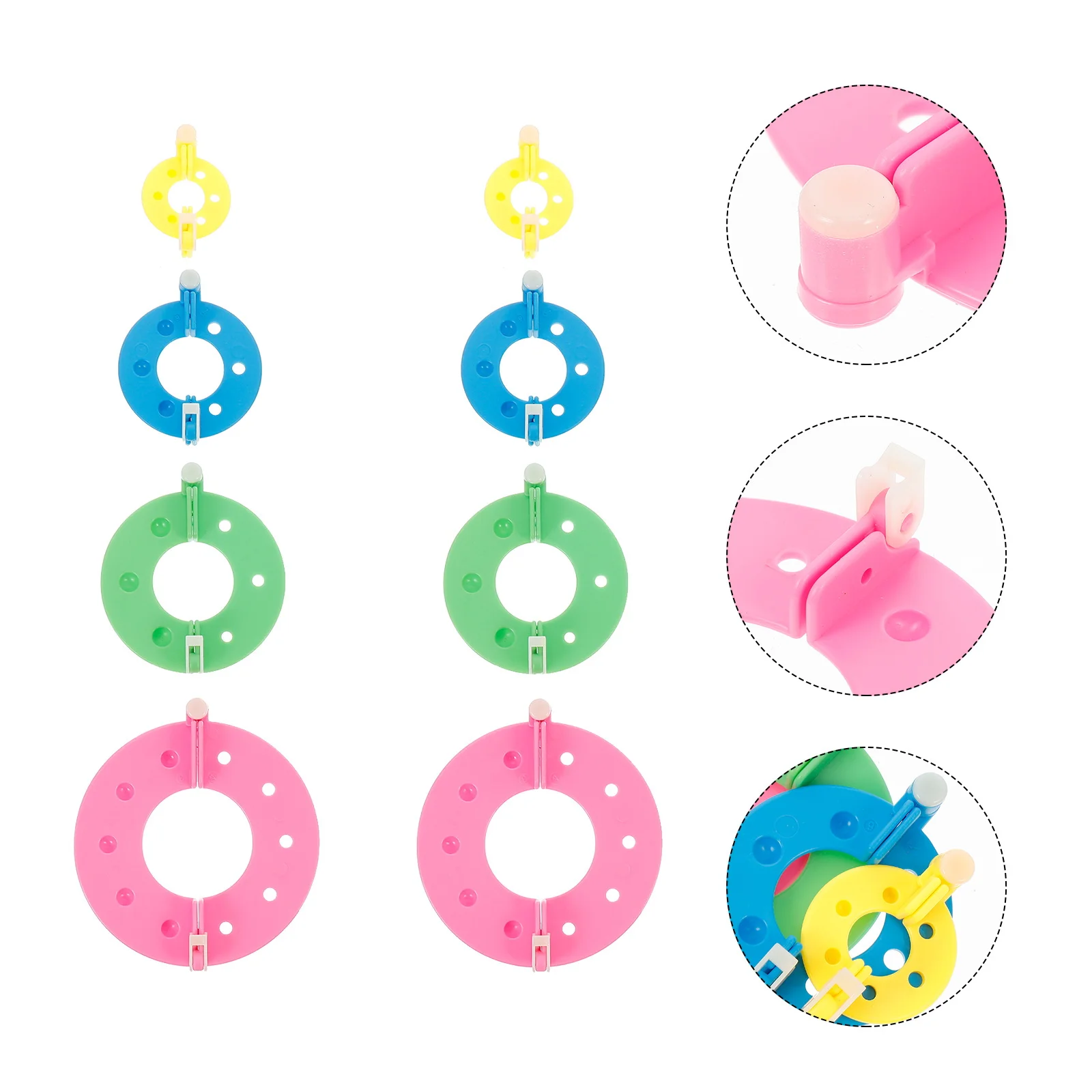 

8Pcs Pompom Maker 4 Sizes Fluff Ball DIY Kit Easy Use for Children Adults Creative Craft Fun Random Color