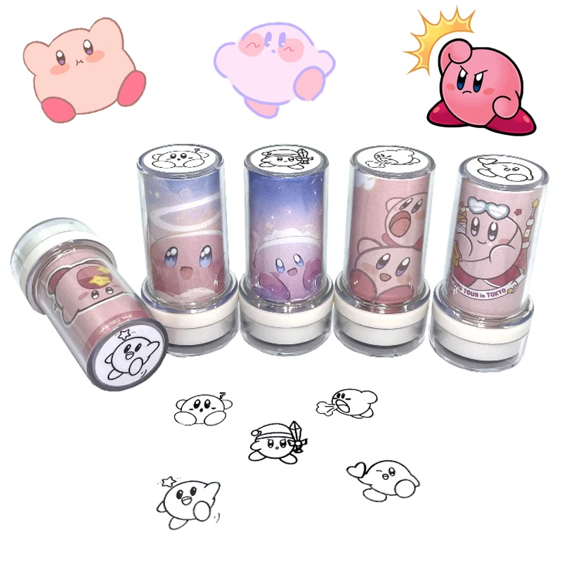 Kirby of the Stars Cute Cartoon Cartoon Picture Small Portable Round Color Photosensitive Seal Reward Toy Boy Girl Holiday Gifts