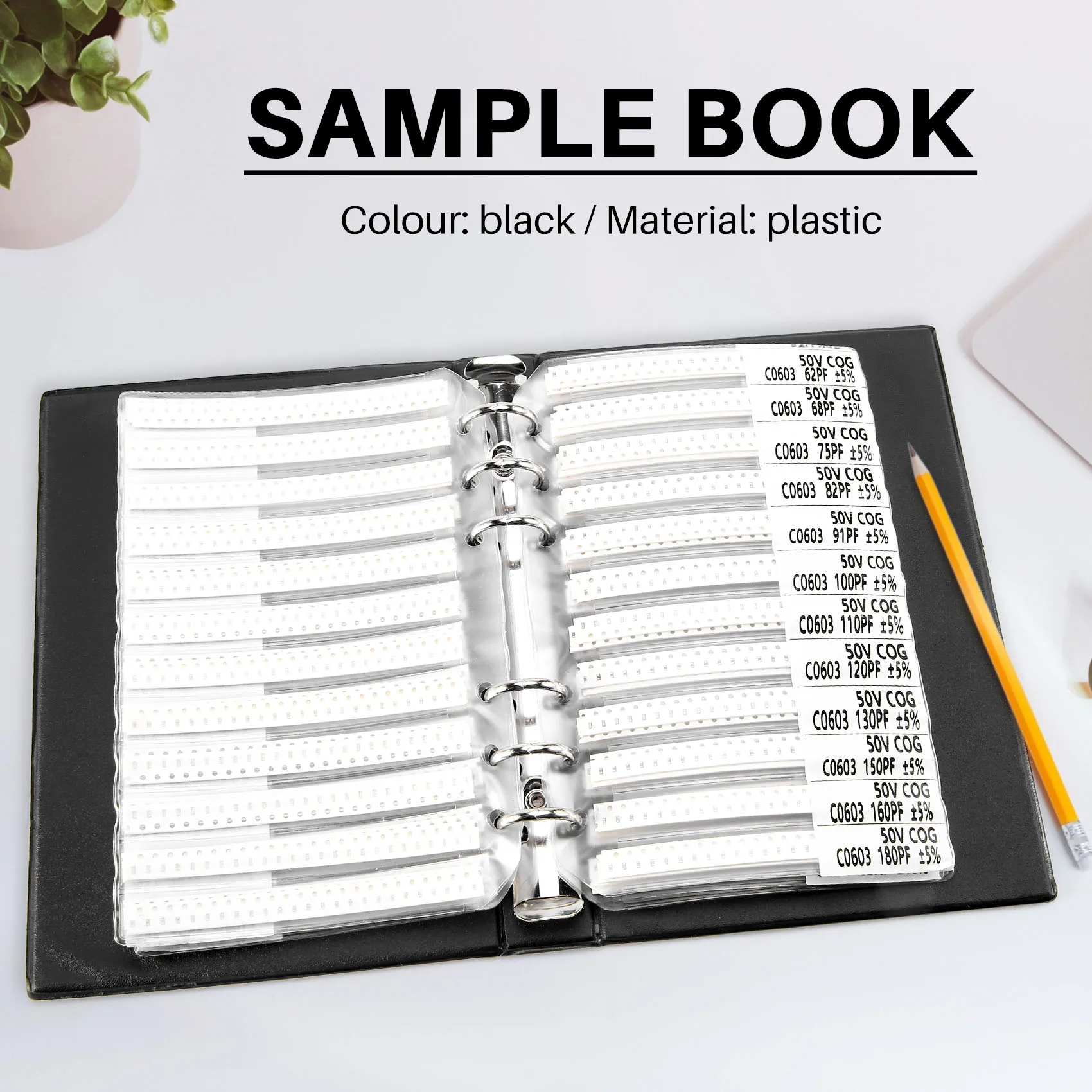 

Professional 0603 SMD Capacitor Sample Book 90Valuesx50pcs=4500Pcs 0.5PF-2.2UF Assortment Kit Pack