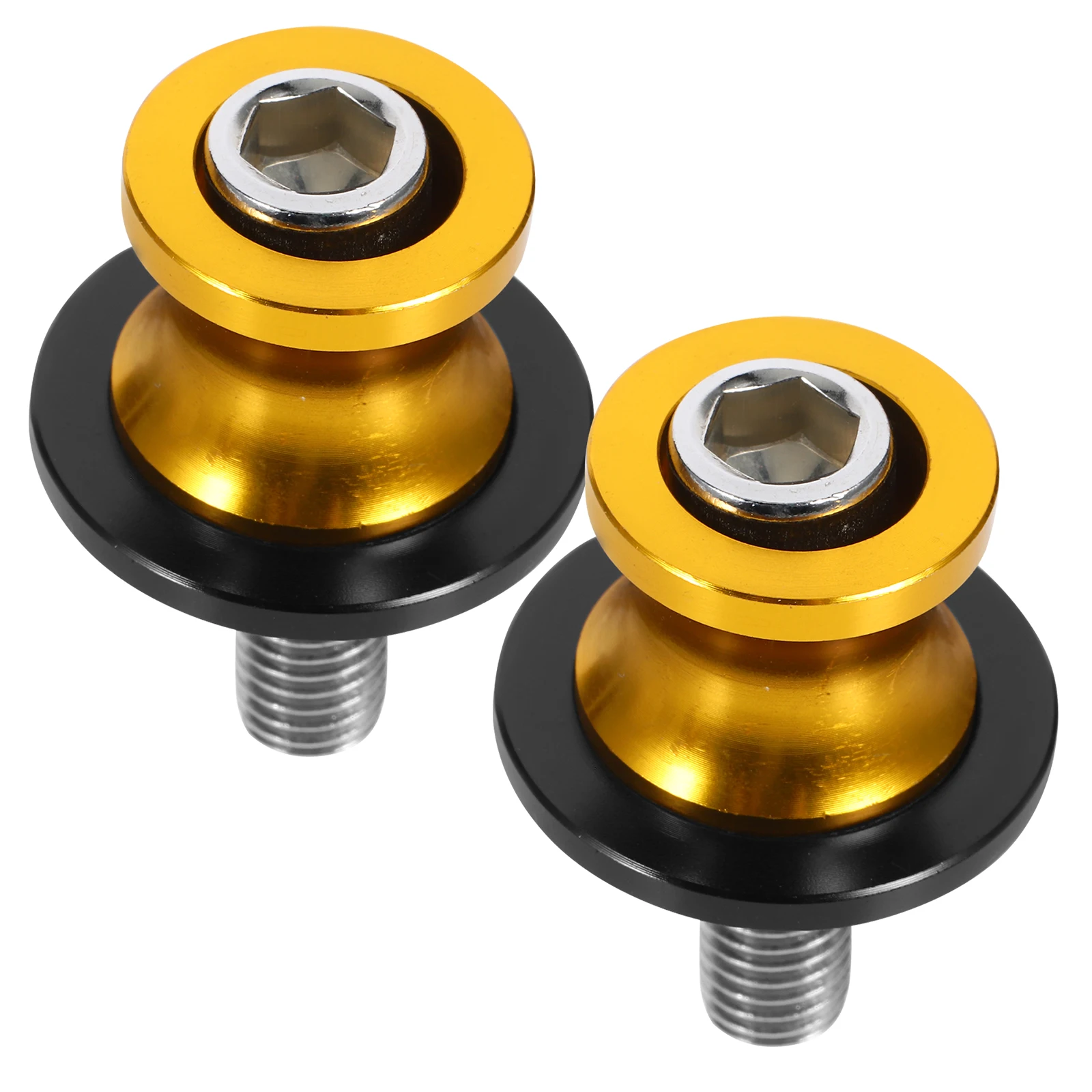 

10mm Golden Motorcycle Screw Pair Rear Start Swing Arm Sliders Frame Stand Compatible Cart Loading Efficient Installation