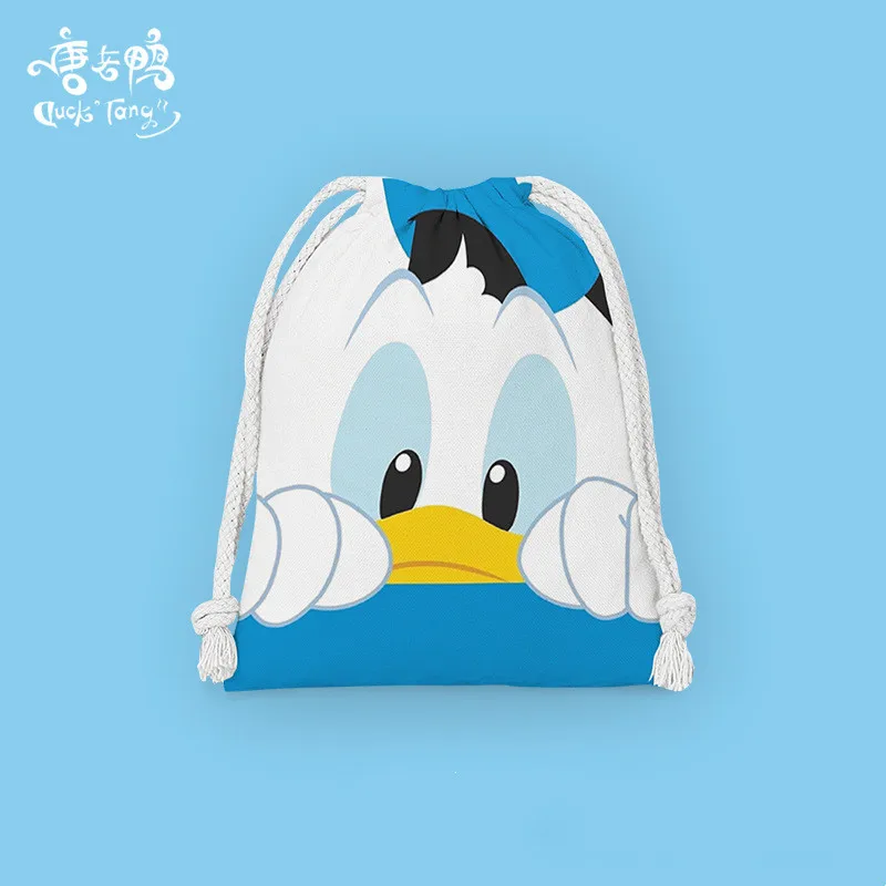 Disney Anime Donald Duck Polyester Fiber Drawstring Bag Kawaii Daisy Bundle Pocket Cartoon Gifts Storage Bag Party Children Gift