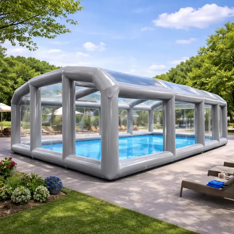 Custom Airtight Inflatable Pool Dome Tent PVC Transparent Inflatable Pool Cover Large Clear Inflatable Event Tent