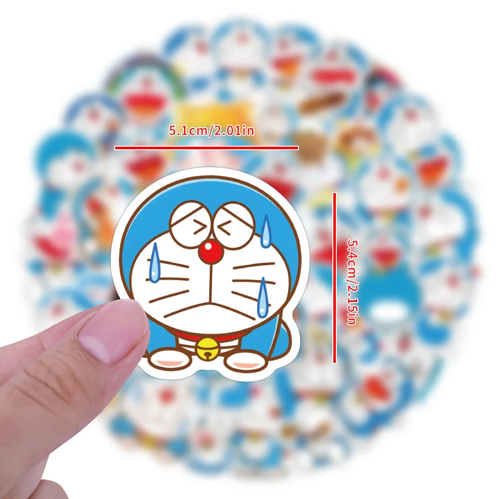 60PCS 로봇 고양이 도라에몽 애니메이션 그래피티 스티커 재미있는 만화 데칼 DIY 여행가방 전화 헬멧 기타 스크랩북 클래식 어린이 장난감