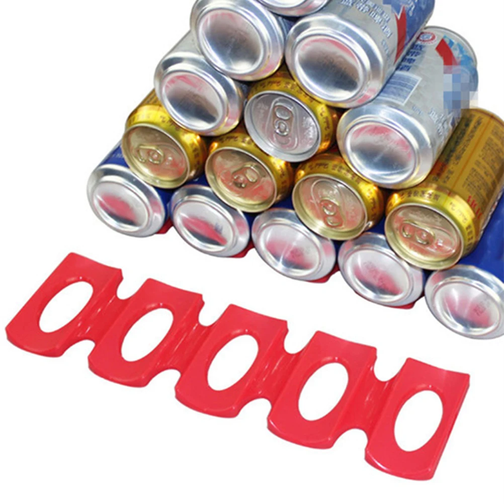 

2PCS Anti-Roll Pad Beer Bottles Stacker Lightweight Can Stacking Holder Red Mat Beverage Storage Fridge Shelves Garage