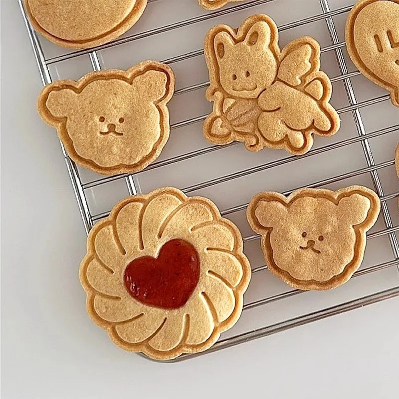 Flower Jam Sandwich 3d Cookie Moulds Biscuit Cutters Sunflower Mold Diy Biscuits Baking Tools for Biscuit Dough Pastry Fondant