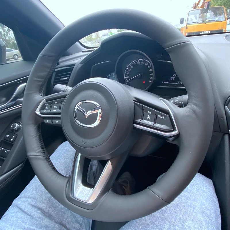 Custom Car Steering Wheel Braid Cover 100% Fit For Mazda CX-3 CX3 CX-5 CX5 2017 2018 Auto Interior Accessories Steering Wrap