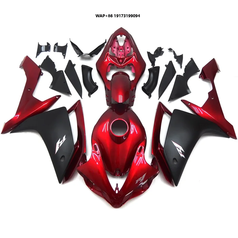 

ABS Plastic Fit For 2007-2008 R1 YZF-R1 Body Kit Candy Red Black Fairings