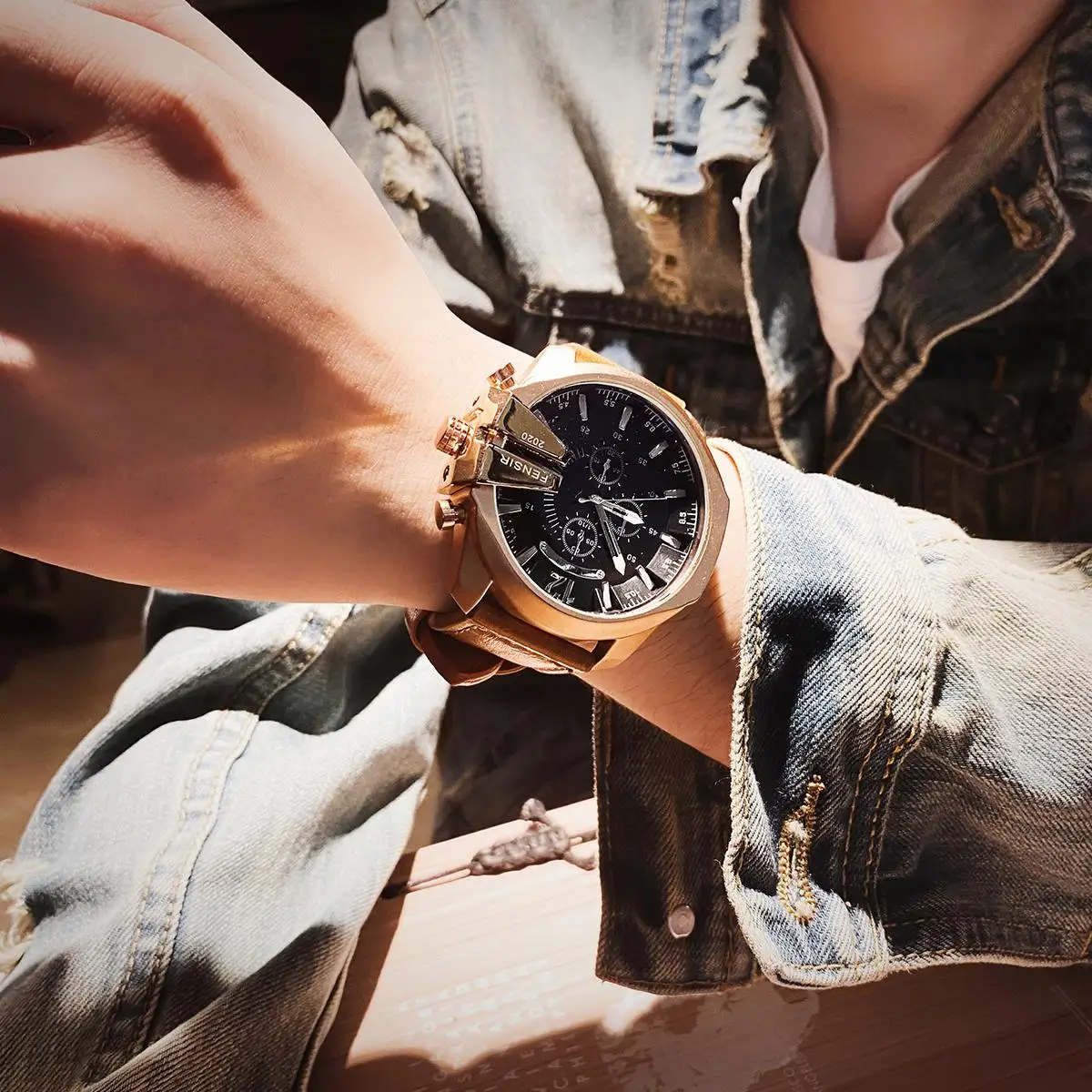 

Элитные роскошные мужские часы со стильным дизайном, элегантный деловой кожаный ремешок, большой круглый циферблат, окошко отображения даты, европейский и американский стиль, модные, повседневные, простые, универсальные, красивые, модные мужские наручные 