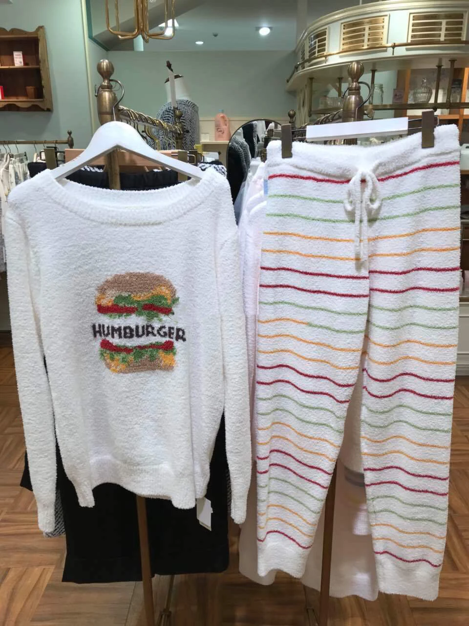 Japan Style GP Winter Home Wear Thick Soft Hamburger And Donuts Lounge Wear Gelato Pajamas