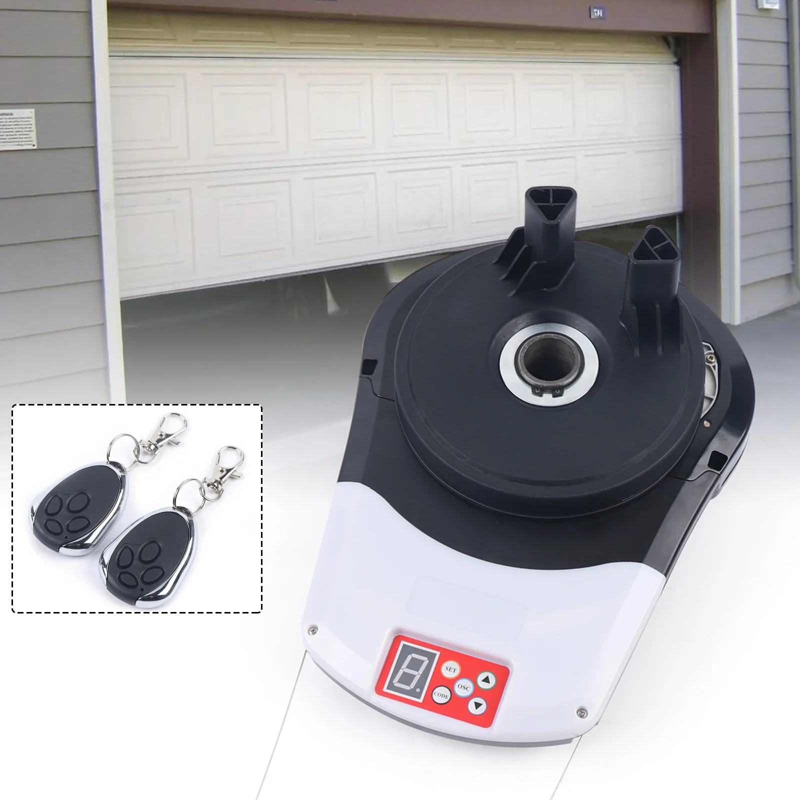 Automatic Garage Door Opener Roller Remote Electronic Lift Force 800N Power 100W Low Noise Sliding Gate Opening with LED Light