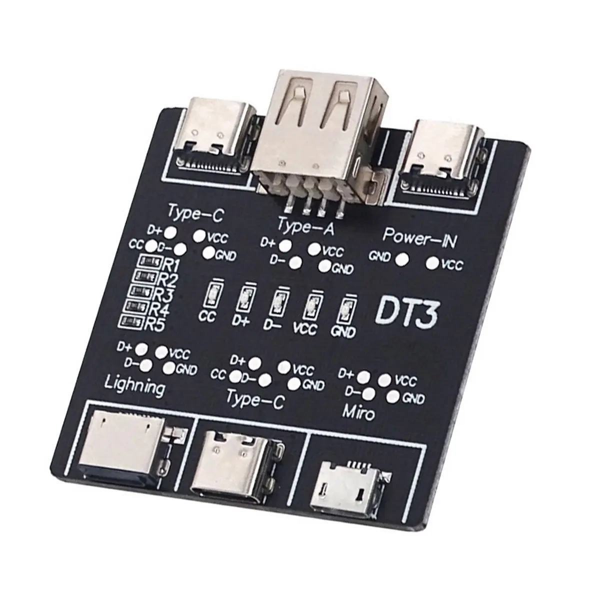 Y69A 10X USB Data Line Detection Board for IOS Android Micro-USB Type-C Short Circuit Switch Detection Board DT3