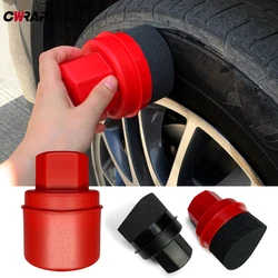 Red Black Tire Brush Curved Hardened Sponge Material Portable Waxing Sponge Car Polishing Waxer Tire Cleaning Tool Detail Brush