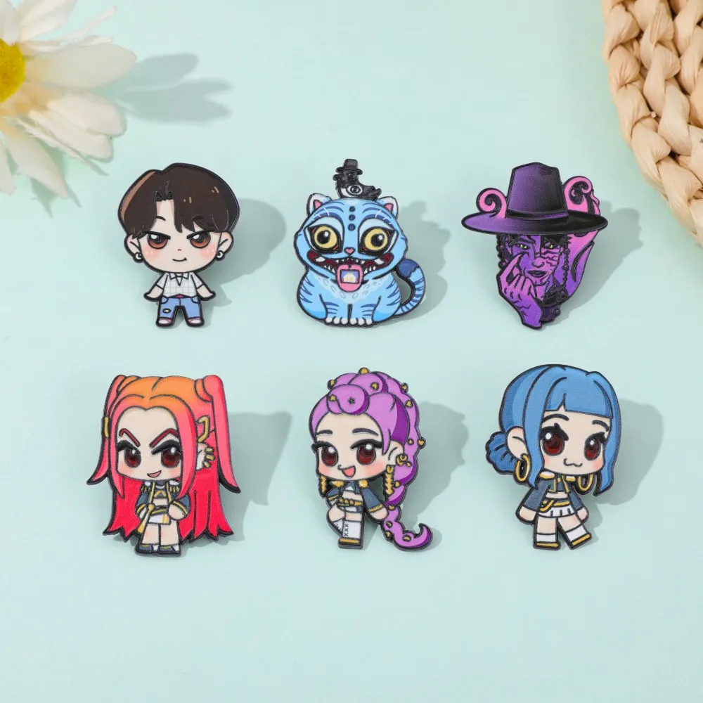 Épingles en émail de l'équipe de filles Kpop, broches créatives multi-yeux pour chapeau magique d'oiseau, Badges de revers de personnage de film, bijoux pour sac à dos