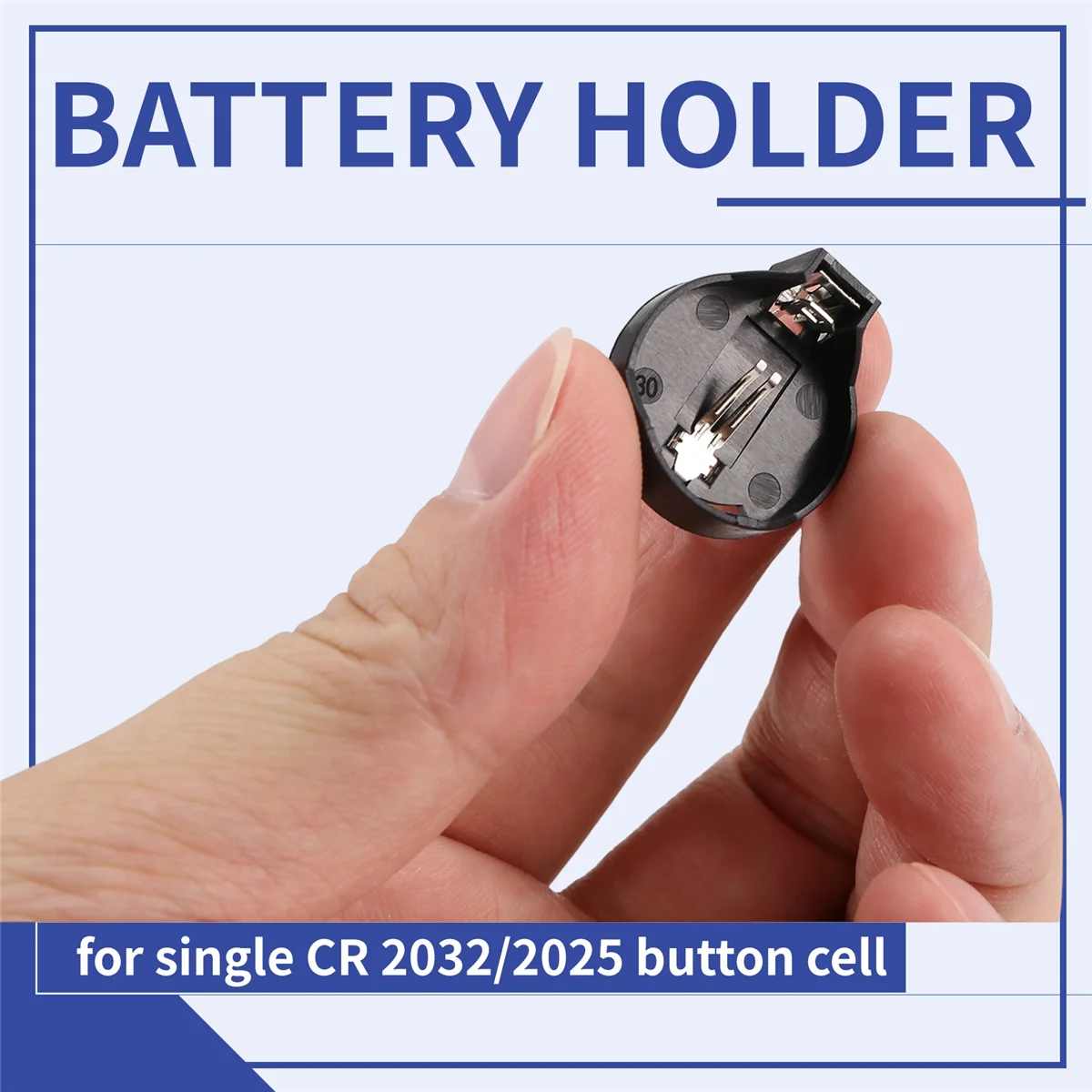 SMIEA 3V CR2032 CR2025 محول حامل بطارية خلية زر أسود 20 قطعة